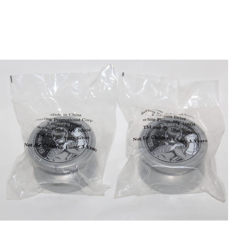 Vintage Yo Yo Power Rangers Space Silver Ranger Toy 1998 Saban Set of 2 New NOS